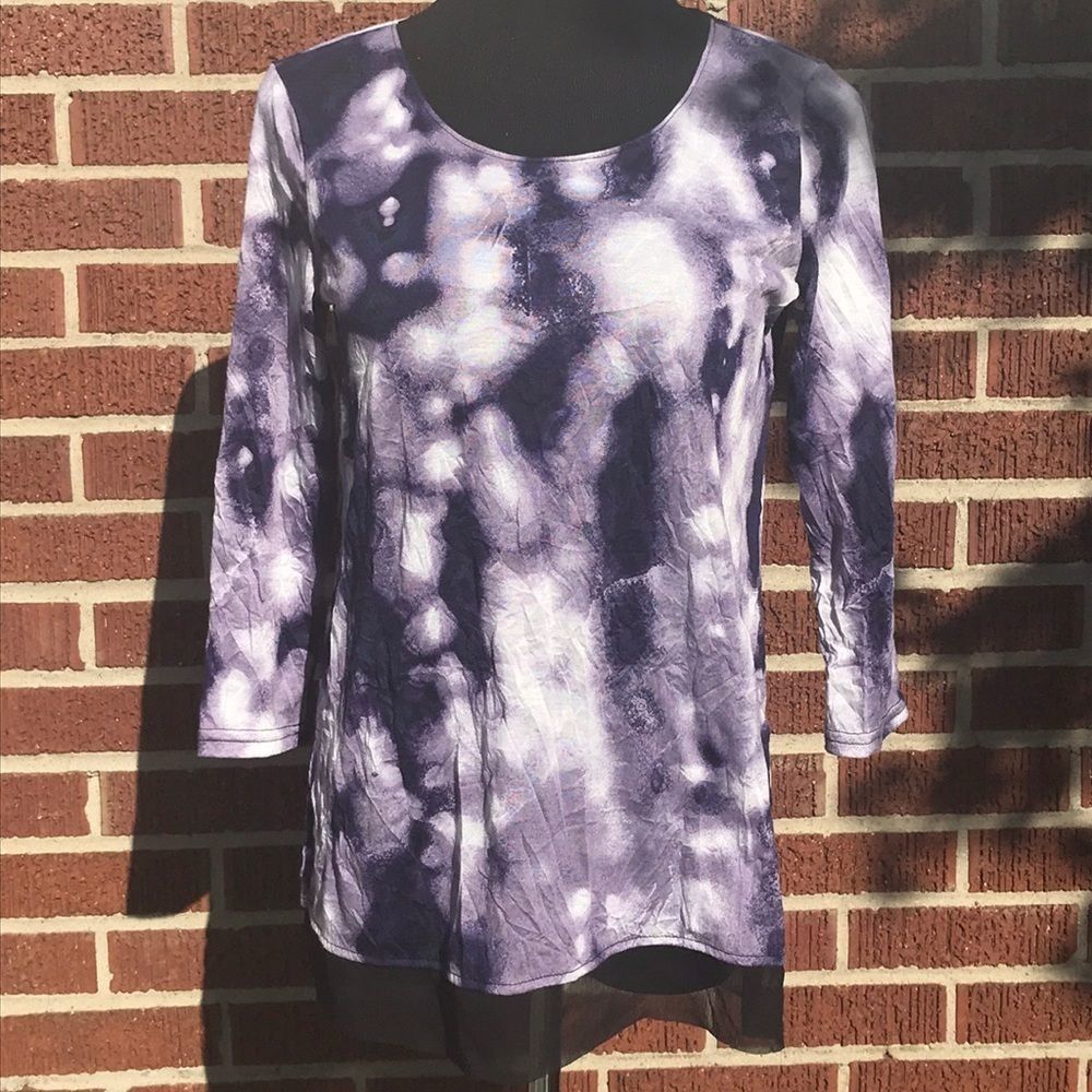 Women’s Tie-Dye Scoop Neck Top - Purple